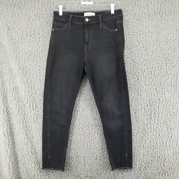 Stonefield Jeans Womens 28x25 Black Conrad High Rise Ankle Skinny Frayed *Read* - Picture 1 of 16